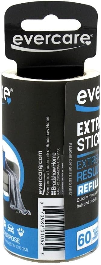 Evercare Lint Roller Refill Picks Up Lint, Dust, Dandruff 60 Layers (6 Pack)