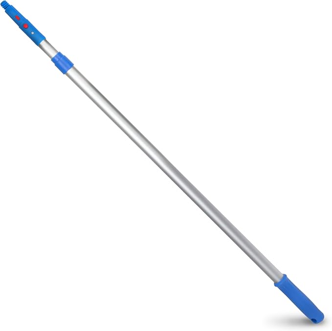 6” Telescopic Pole - Heavy-Duty Aluminum Extension Pole (Adjustable 3.5-6 Ft) with Click/Lock Adapter - Compatible with Squeegees, Dusters & Strip Washers - Twist-Lock for Secure Grip