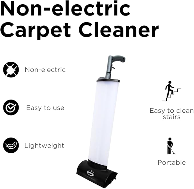 Carpet Cleaning Kit - Compact Upright Shampooer, Stain Remover Brush, and Liquid Cleaning Solution, For Rugs, Carpets, Car Interior, Mats, and Upholstery