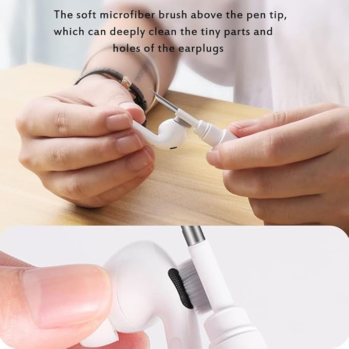 Audiologist's Choice Earbud Cleaning Kit with Audio Wipes - 3-in-1 Pen for AirPods, iPhone Cleaner, Earwax Removal, Speaker & Bluetooth Earbuds - Compact & Travel-Friendly (Cleaning Kit + 10 Count)