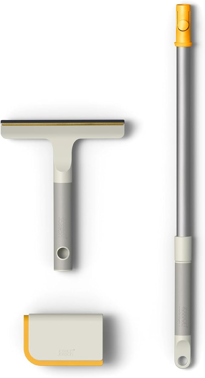 Joseph Joseph CleanTech 3pc Pet Hair Cleaning Tool Set, Manual Rake for Carpet, Upholstery & Furniture with Extension Pole