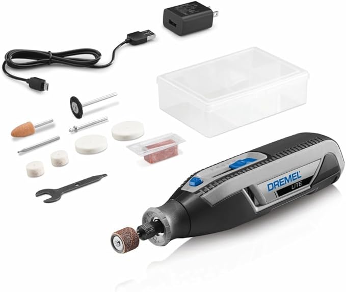 Dremel Lite 7760 N/10 4V Cordless Rotary Tool Kit with Variable Speed, USB Charging, Easy Accessory Changes - Ideal for Light-Duty DIY & Crafting, Sanding, Engraving, and Polishing