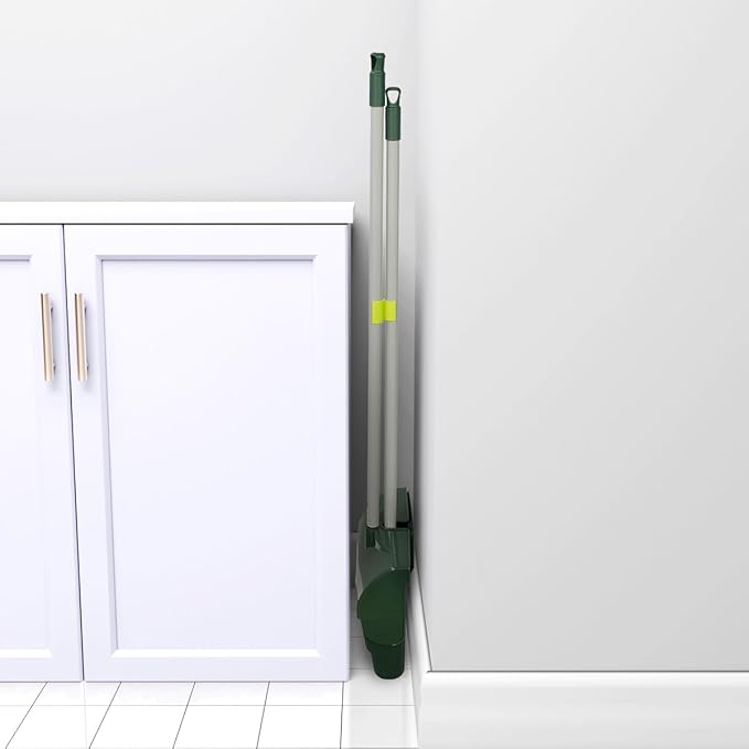 Pine-Sol Broom and Dustpan Set for Home - Both Indoor, Outdoor and Wet or Dry Use – Upright Standing Combo with Adjustable Handle for Comfort (Pack of 2)
