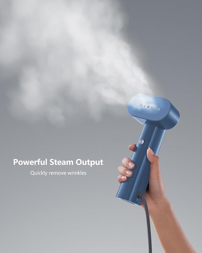 G6 Pro Smart Handheld Steamer for Clothes – Global Voltage Adaptation(100-240V), Palm-Sized & Lightweight (0.8lb), Easy Wrinkle Remover, Auto Shut-Off, Travel & Home Double Use (Blue)