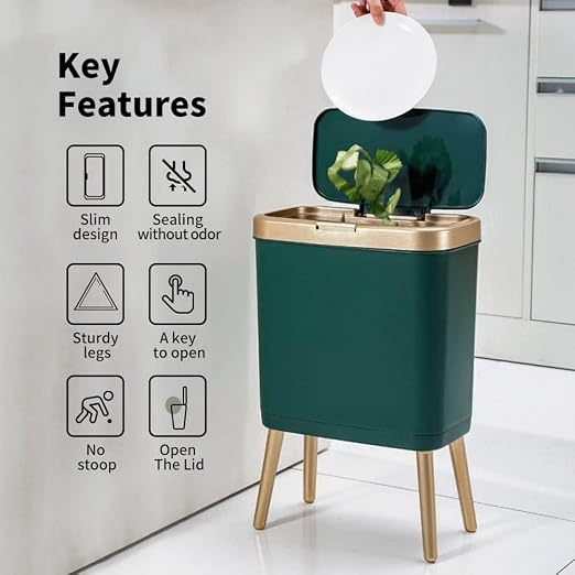 Procade Motion Sensor Trash Can with Lid, 3 Gallon Electric Bathroom Garbage can, Small White Wastebasket Touchless Trash Bin,Automatic Mini Trashcan for Bedroom,Toilet, Office, rv, Living Room
