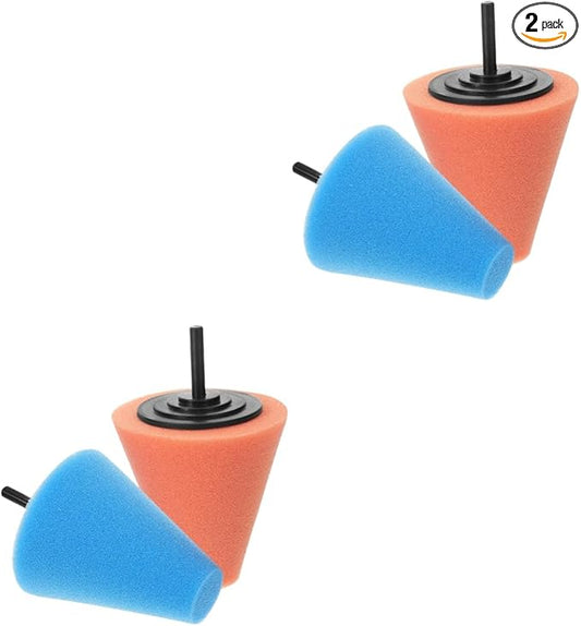 4pcs Polishing Sponge Pads Buffers for Car Wheel Detailing Buffing Discs for Drill Attachment for Automotive Polishing and Cleaning
