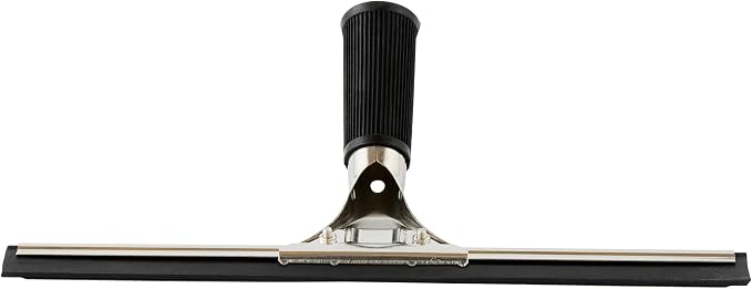 Restaurantware-Clean Tek Professional 11.81 Inch Window Squeegee, 1 Cleaning Squeegee with Rubber Blade - No-Slip Handle, Clean Mirror Or Car Windshield, Stainless Steel Wiper for Glass Door