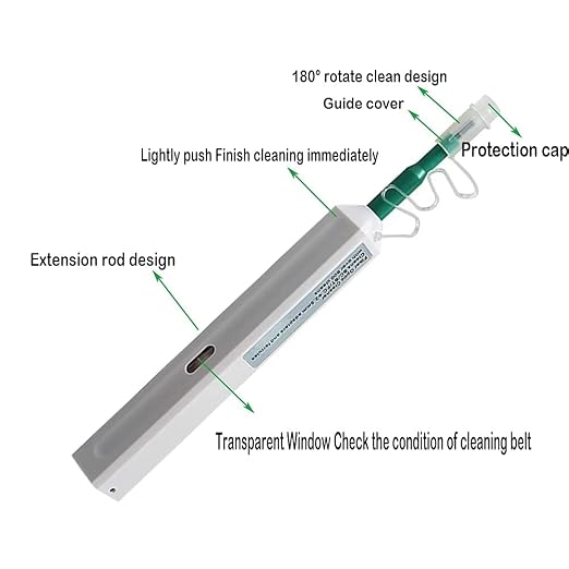 Fiber Optic Connector Cleaning Pen,2PCS Fiber Optic Cleaner Pen for 2.5mm Ferrules SC,FC,ST,SC/APC and FC/APC,800+ Clean Times