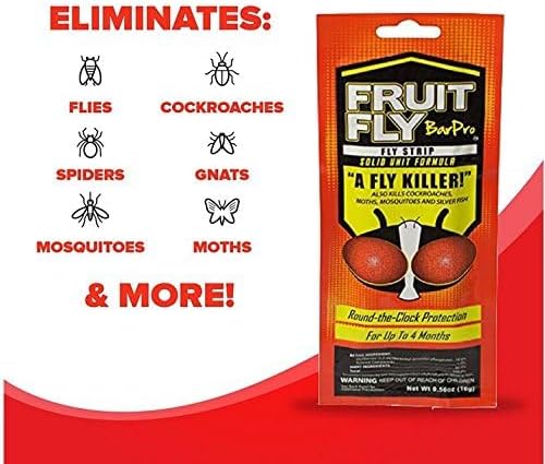 Fruit Fly BarPro – 4 Month Protection Against Flies, Cockroaches, Mosquitos & Other Pests – Portable for Indoor & Outdoor Use
