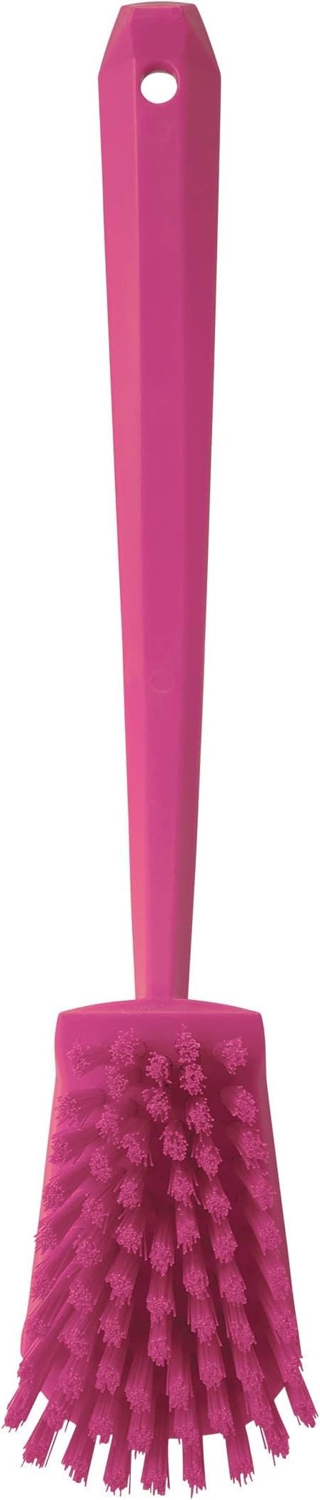 Vikan 2 3/4 in W Scrub Brush, Stiff, 11 51/64 in L Handle, 4 1/2 in L Brush, Pink, Plastic 41861-1 Each