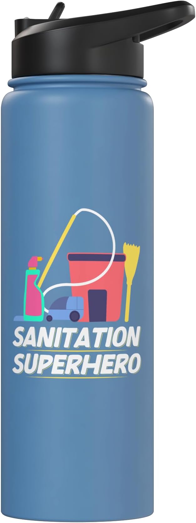 Sanitation Superhero Cleaning Stainless Steel Insulated Water Bottle