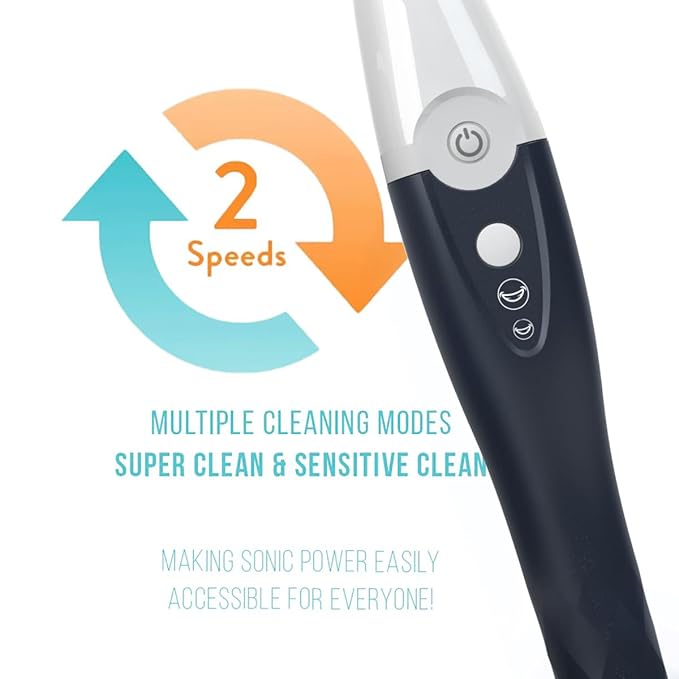 Tao Clean UV Sanitizing Sonic Toothbrush and Cleaning Station, Electric Toothbrush, Dual Speed Setting, Midnight Blue