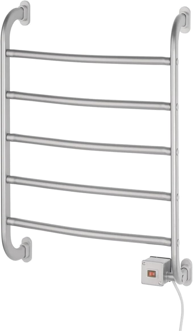 Warmrails Regent Towel Warmer - Wall Mounted Towel Warmer Rack for Drying Towels and Garments - 25.5-Inch Nickel Finish Frame with 5 Bars - Model HSRS