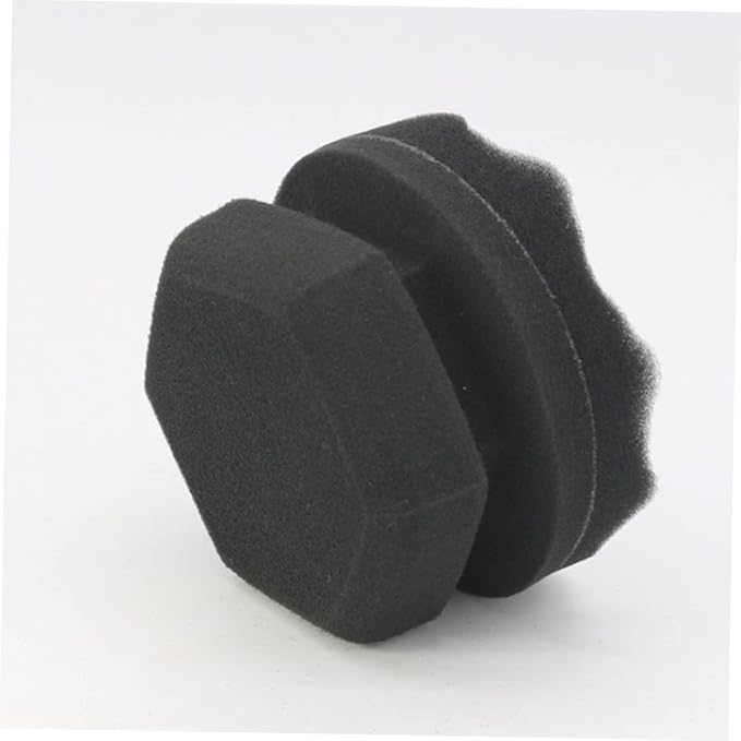 FAVOMOTO 4pcs Handy Wax Sponge Wave Pattern Vehicle Waxing Polish Applicators for Tire Shine Car Interior Seats and Dashboard Cleaning Black