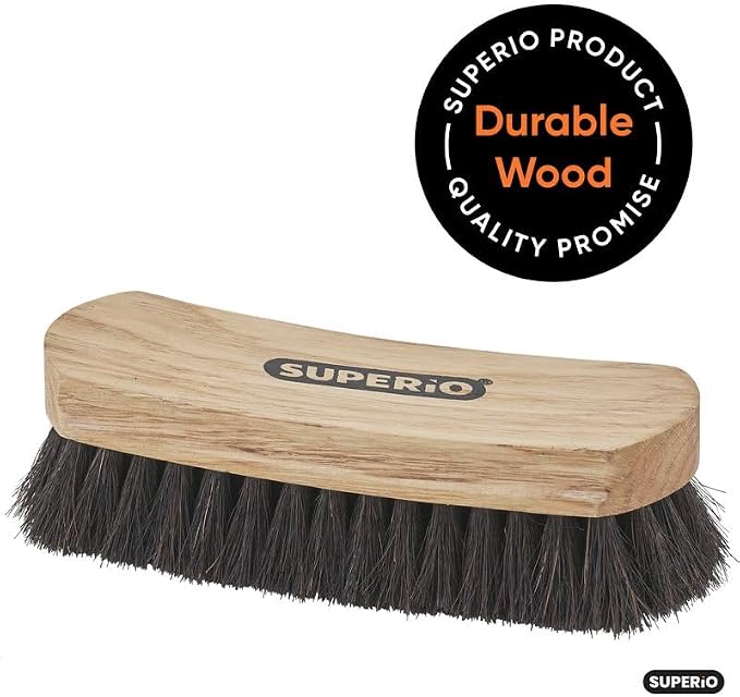 Superio Shoe Brush - Premium 7" Soft Bristles - Ideal for Cleaning and Polishing Shoes and Boots - Creates an Inimitable Shine on Leather - Sturdy and Durable,6 Pack