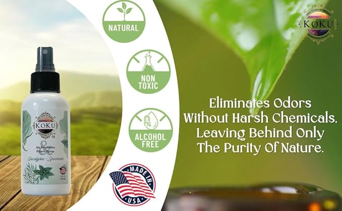 Eucalyptus Spearmint Air Freshener - Room Spray - Odor Eliminator - Deodorizer - Car Air Freshener - Home Spray - Linen Spray - Fabric Refresher - Non-Toxic - Alcohol Free - Made in USA (4 Oz)