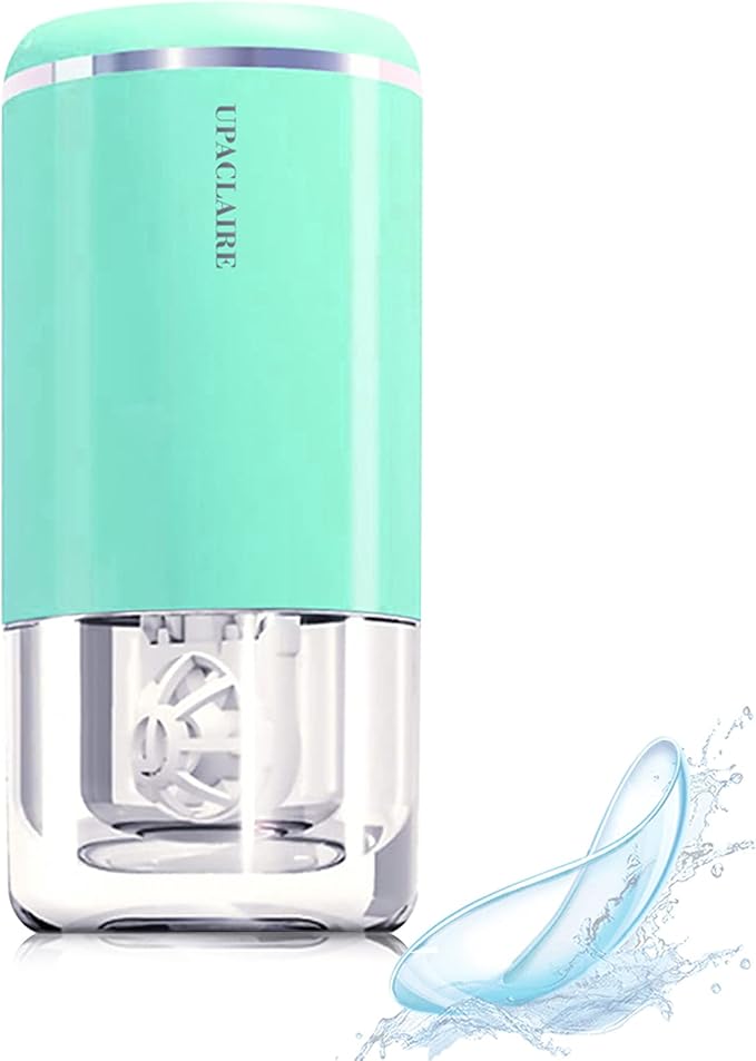 Ultrasonic Contact Lens Cleaner, Intelligent Cleaning Machine for Soft Contact Lenses, Green