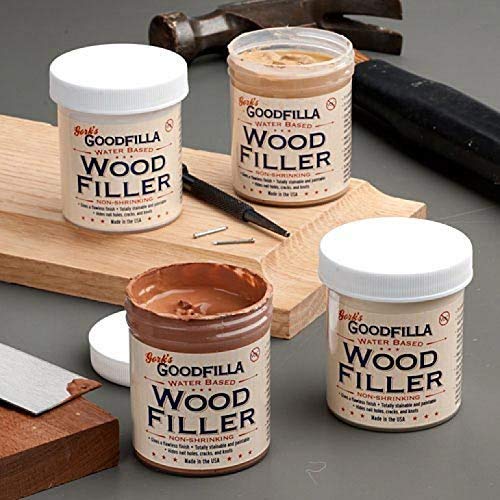 Goodfilla Walnut, 8 oz, Wood and Grain Filler, Stainable, Tintable, Sandable, Zero Waste, Non-Toxic, USA Made