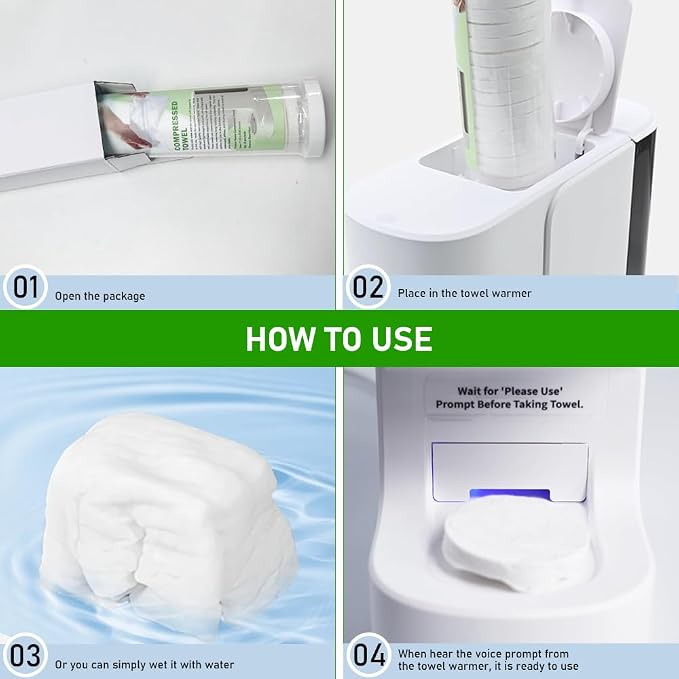 Towel Refills for Hot Face Towel Heater Machine, 180 Pcs Disposable Compressed Face Towels for Smart Towel Warmer, 9 Buckets, 20 Pcs Per Bucket