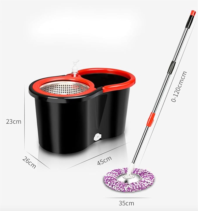Spin Mop & Bucket Set with 2 Microfiber Mop Heads