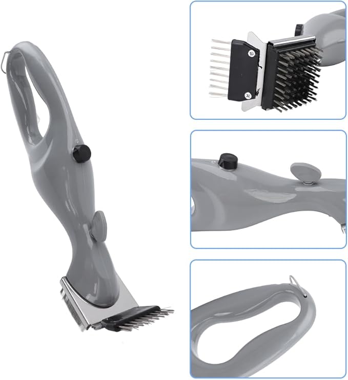Barbecue Grill Steam Brush,Heavy Duty BBQ Cleaner for Grates Powerful Cleaning Brush Non Scratching Scraper Grate Gas Charcoal Electric Grills Grease Removal Scrubber Deep Cleans