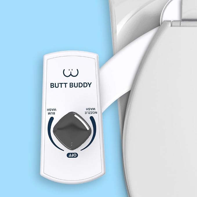Bidet Toilet Attachment – A Non-Electric Self Cleaning Fresh Water Sprayer with Adjustable Water Pressure Nozzle & Easy Home Installation (Self Nozzle Cleaning | Gentle Wash)