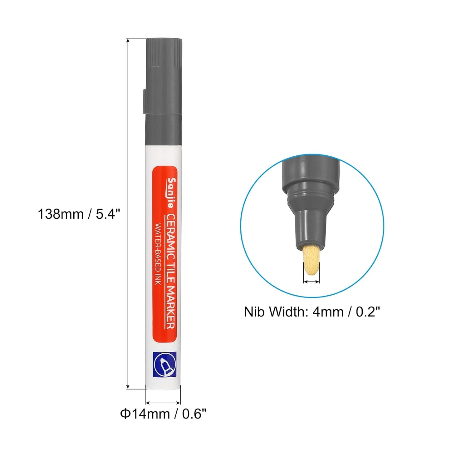 PATIKIL Grout Pen, 4 Pack Dark Grey Tile Marker Waterproof Grout Sealer Pen Tile Repair Pens Paint Pens for Wall Floor Bathroom Kitchen Refresh