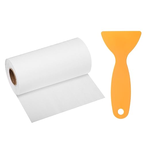 HARFINGTON Wood Grain Repair Tape 4 Inch x 33ft Self Adhesive Repair Patch Tape Simulated Wooden Floor Tapes with Plastic Scraper for Tables Doors Windows Furniture, White Wood