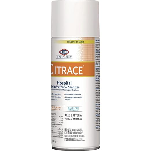 Citrace Hospital Disinfectant & Deodorizer, Citrus, 14oz Aerosol, 12/Carton