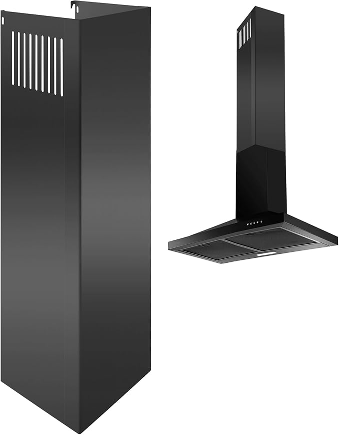 31.5" x 8" x 6.7" Range Hood Chimney Extension Fit for SNDOAS GD17 GD24, Stainless Steel Range Hood Extension Duct Cover(Black)