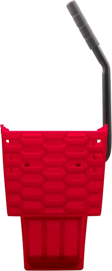 SPARTA OmniFit Mop Bucket System, Durable Mop Bucket, Side Press Wringer, and Soiled Water Insert, Floor Cleaning Essentials for Commercial and Home Use, 35 Qt Capacity, 1 Count, Red