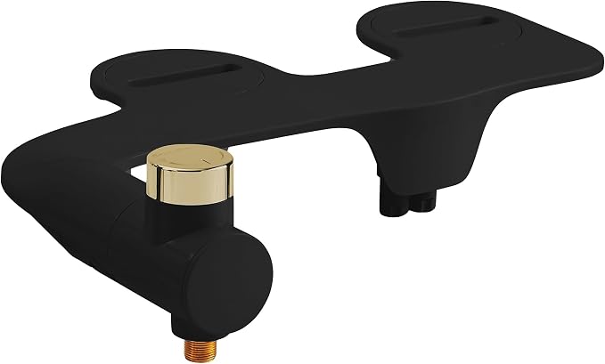 Swiss Madison Aqua Non-Electric Bidet Toilet Attachment in Matte Black with Polished Gold Hardware