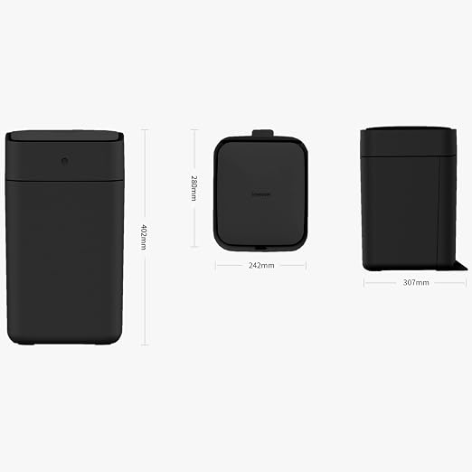TOWNEW T1S Self-Sealing and Self-Changing 4.1 Gallon Trash Can | Automatic Open Lid and Motion Sense Activated Garbage Bin | Smart Home Electric Trash Cans, Black, Large