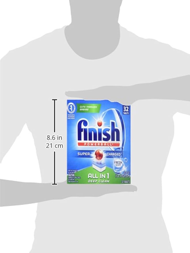 Finish - All in 1-32ct - Dishwasher Detergent - Powerball -Individually Wrapped Dishwashing Tablets - Dish Tabs