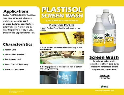 Ecotex® Plastisol Screen Wash, Plastisol Ink Remover (Gallon - 128oz.) - Screen Print Direct®