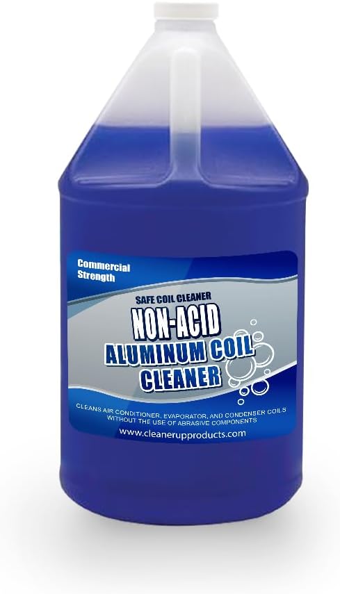 Non-Acid Aluminum Coil Cleaner 1 Gallon | Biodegradable HVAC and Air Conditioner Cleaner, Eco-Friendly and Non-Corrosive Cleaning Solution for Condensers and Evaporators