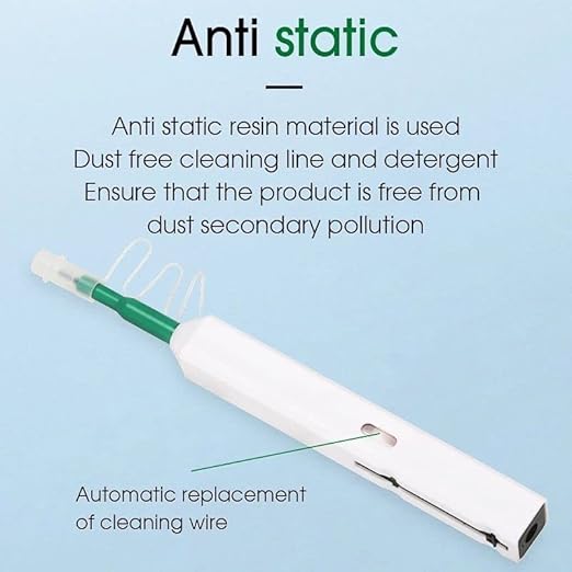 Fiber Optic Connector Cleaning Pen,5PCS Fiber Optic Cleaner Pen for 2.5mm Ferrules SC,FC,ST,SC/APC and FC/APC,800+ Clean Times