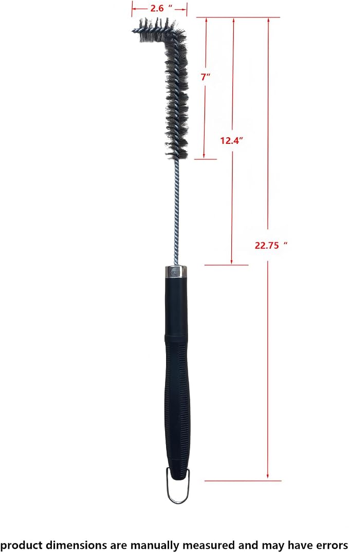 SUNRISE Fryer Brush with Long Handle (Stainless Steel with Plastic Handle, L Brush)