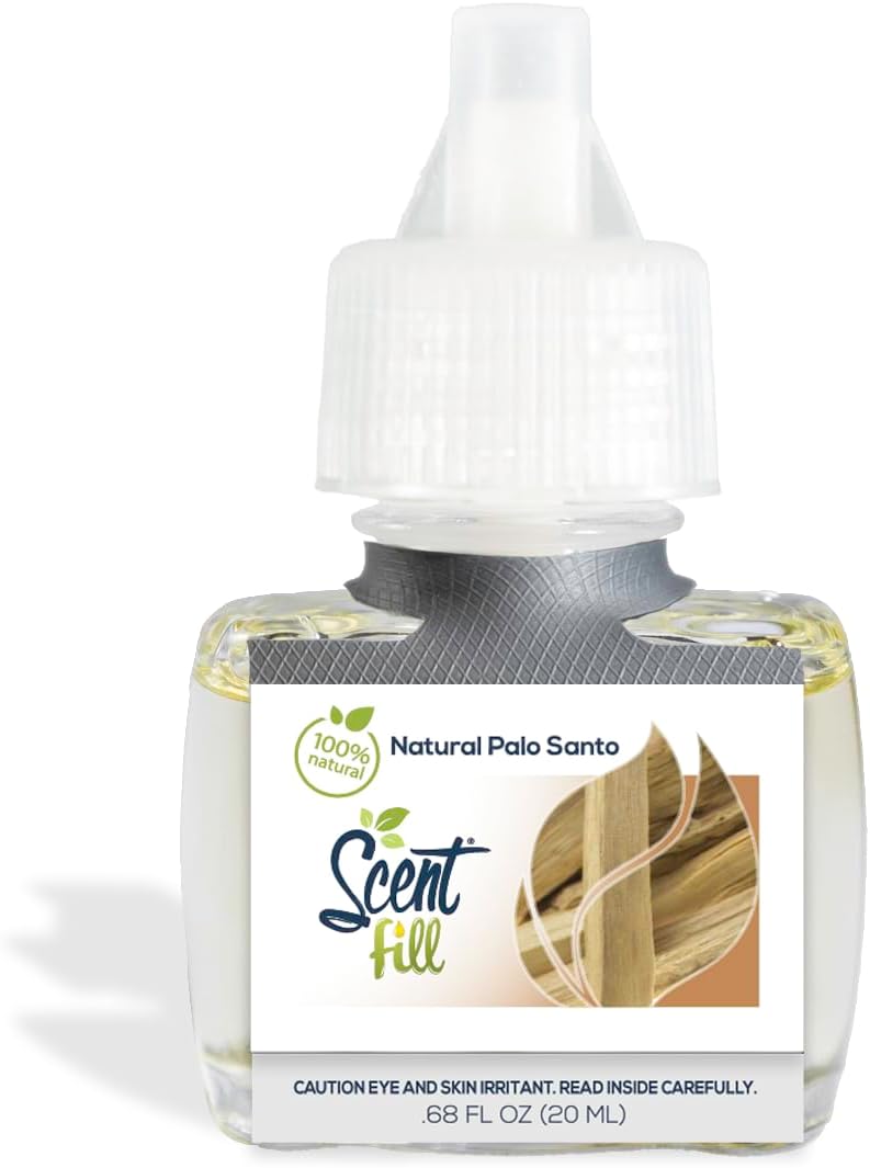 Scent Fill 100% Natural Palo Santo Plug in Air Freshener, Scented Oil Refills, 3 Refills
