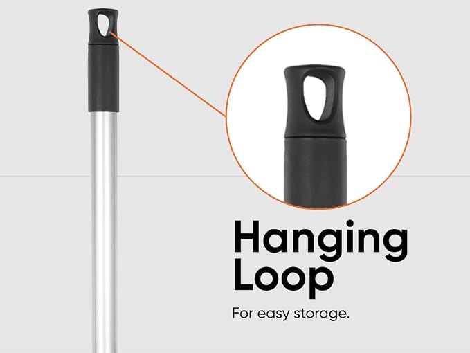 Superio 3 Part Heavy Duty Stainless Handle with Hanging Loop for Easy Storage.