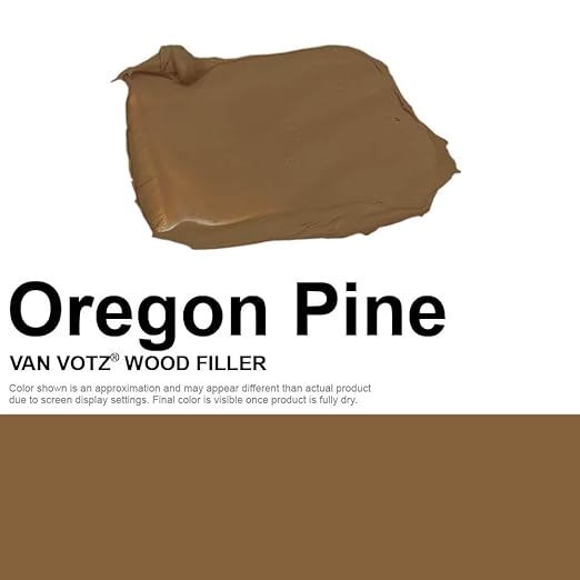 Waterproof Wood Filler - 1 Quart, Oregon Pine, Exterior Grade, Paintable & Stainable, 18 Colors, Strong Adhesion, Durable, Fast Drying, Rust Resistant, Non-Flammable, 3.74 x 3.74 x 6.7 inches