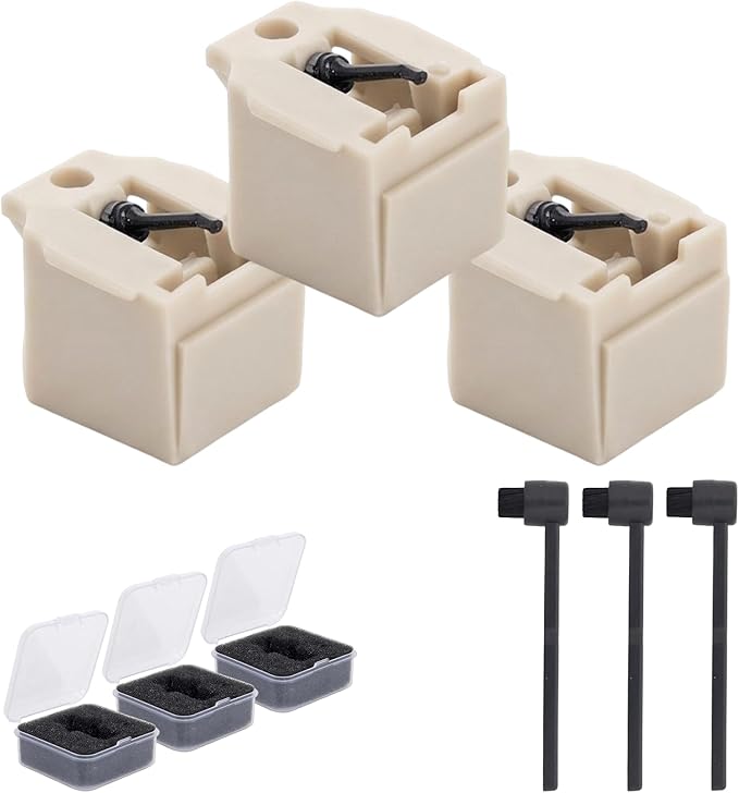 3-Pack ATN3600L Stylus Replacement for Audio-Technica AT-LP60X, Diamond Tip Turntable Needle compatible with AT3600L, AT-LP60, AT-LP60XBT, AT-LP2D, AT-PL300, Includes 3 Cleaning Brushes