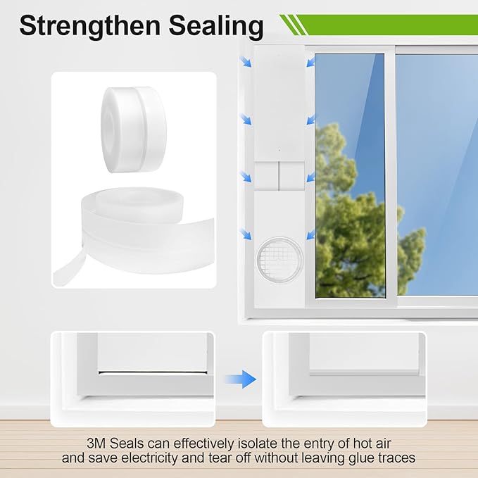 Dry Vent Window Kit for Dryer Vent Hose with 4" Diameter, Adjustable Window Dryer Vent Panels with Adjustable Length Panels and Insulating Foam Seal Strip (Max Length 59 inch)