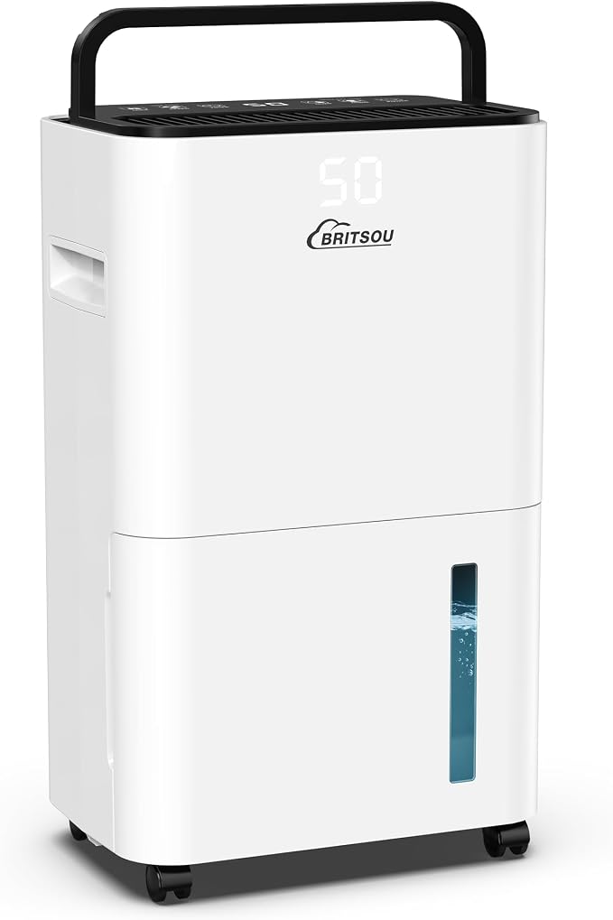 34 Dehumidifier for Basement and Bedroom, Covers 3500 Sq.Ft with Drain Hose, Smart Operation with 3 Modes - Ideal for Home, Bathroom, Garage.