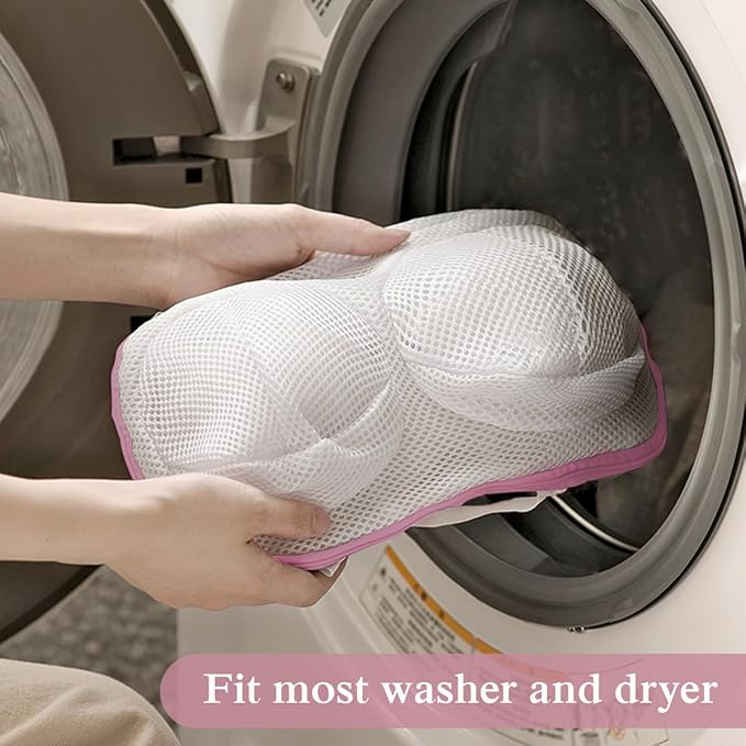 Large Bra Washing Bags for Laundry - 8 PCS, Lingerie Bag Underwear Brassiere Washing Bags with Zipper for Women Laundry Storage (Large-Pink 8 pack)