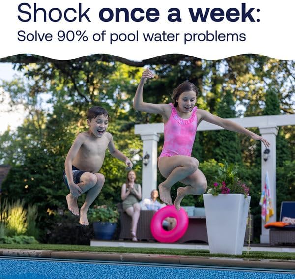 HTH 52065 Pool Care Shock Advanced, Swimming Pool Chemical - Cal Hypo Formula, Prevents Bacteria & Algae, Restores Crystal Clear Water - Shock Treatment, 1lb Packs (24 Packs)