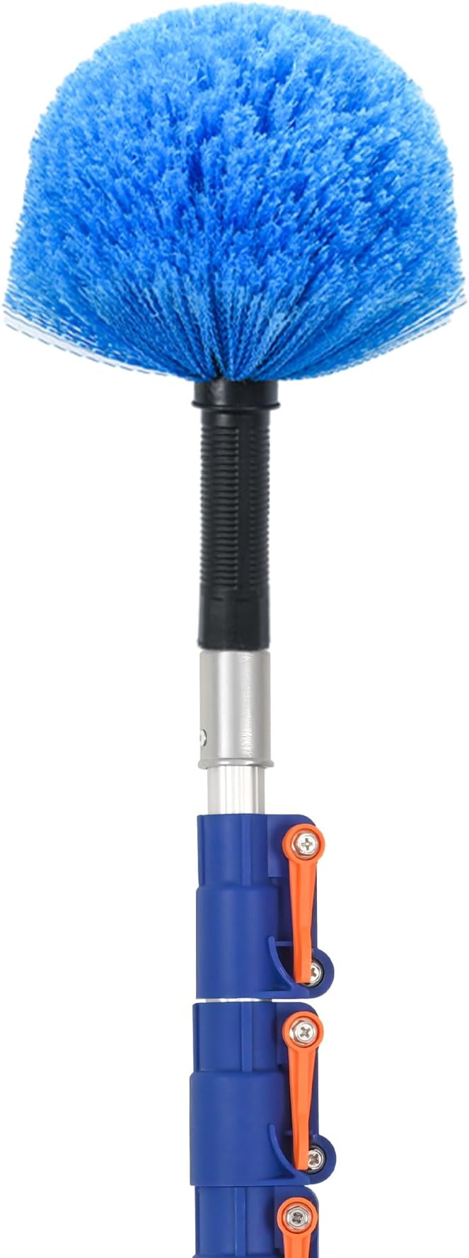 Cobweb Duster with 6-24FT Extension Pole, Webster Cobweb Duster with Telescopic Aluminum Pole, Spider Web Brush for Outdoor & Indoor Cleaning