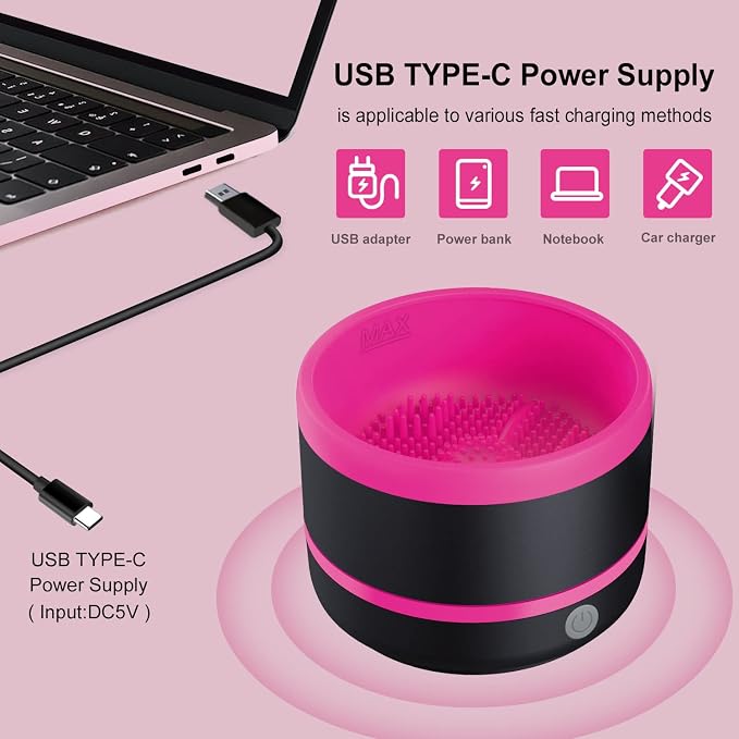 YAGHVEO® Electric Paint Brush Cleaner Tool,Silicone Paint Brush Rinser, Auto-spin Cup Paintbrush Cleaner,USBPainting Brush Cleaning Washer for Acrylic,Watercolor,Oil & Makeup Brushes for Artists