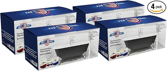 Ekopel Roll On Tub Cast Full Baththroom Refinishing Kit – Primer + Top Coat Included – DIY Bathtub & Tile Reglazing Kit for Porcelain, Fiberglass & Cast Iron – Bright White Gloss, Low Odor, Made In The USA Tub Paint (4 Pack Whole Bathroom)