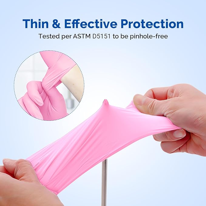 JMU 200 Nitrile Exam Gloves, 3.5Mil, Powder-Free Latex-Free Disposable Non-Sterile Protective Gloves, 1200/2000/4000 Count